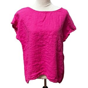 Women's Large Pink Top Terzo Millennio Back Buttons
